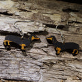 Black & Tan Dachshund Wooden Dangle Earrings