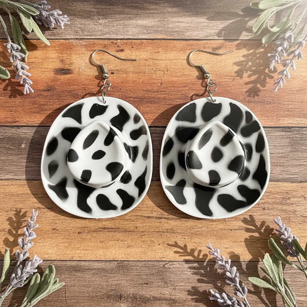 Cowgirl Hat Dangle Earrings