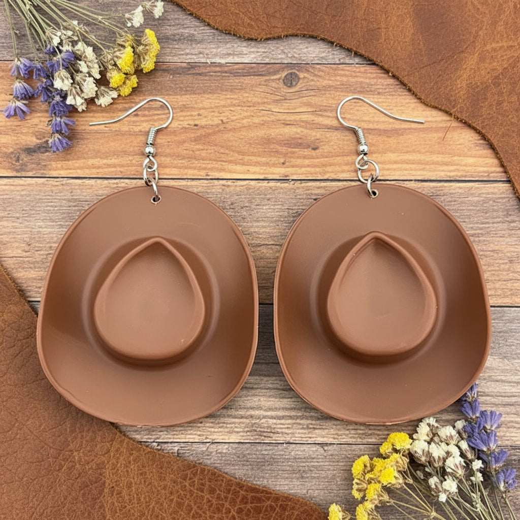 Cowgirl Hat Dangle Earrings