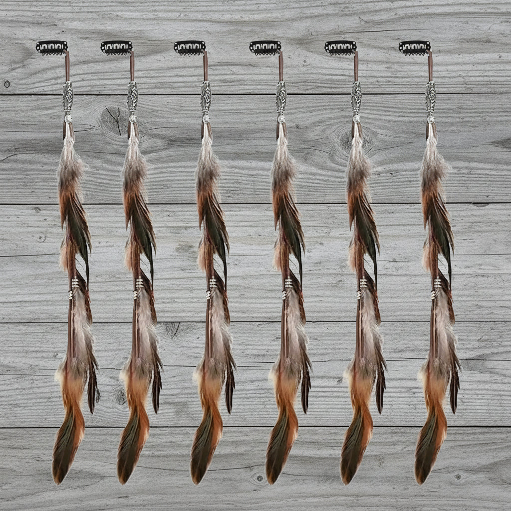 Western Feather Fringe Barrettes