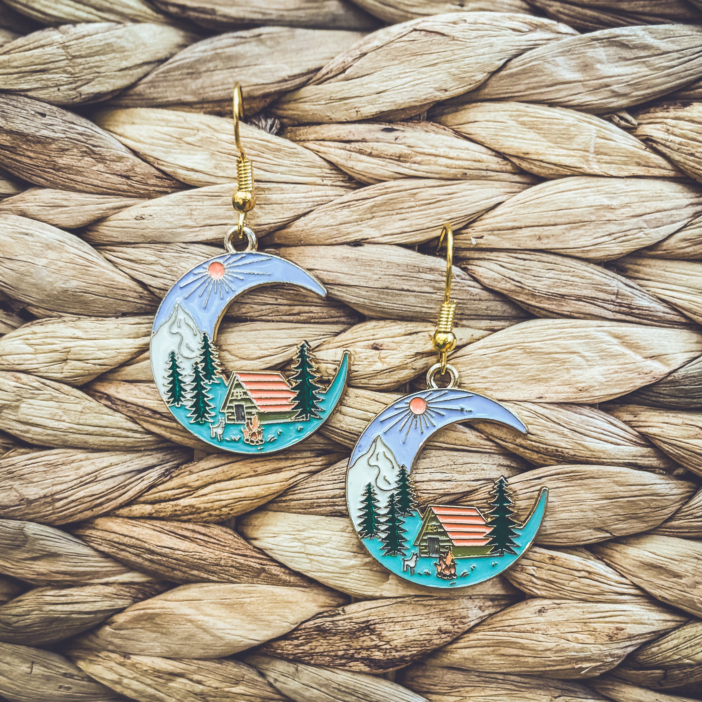 Moon Cabin Stud Earrings