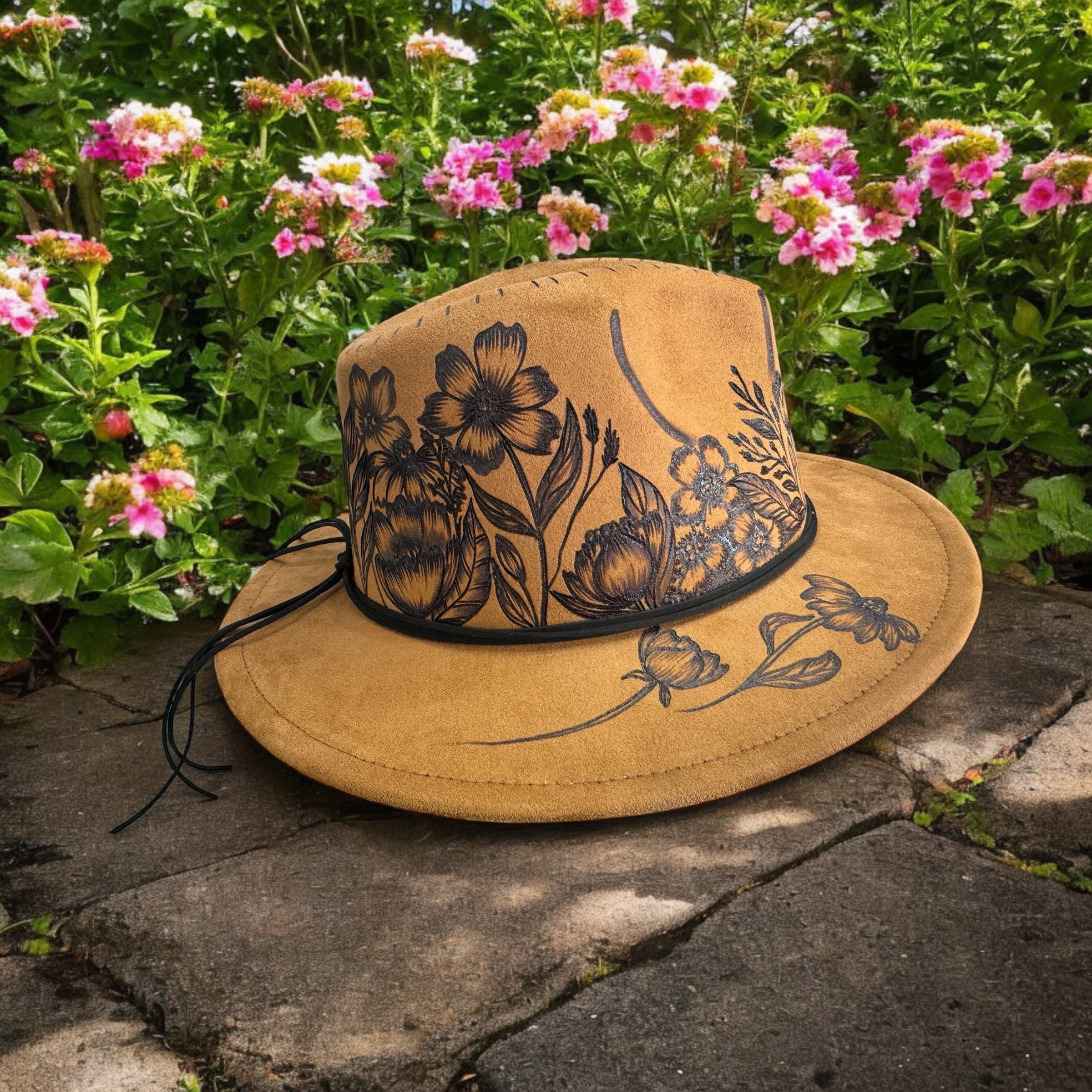 Flower Garden Burned Fedora