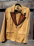 Hand Tooled Lapel Blazer — Tan
