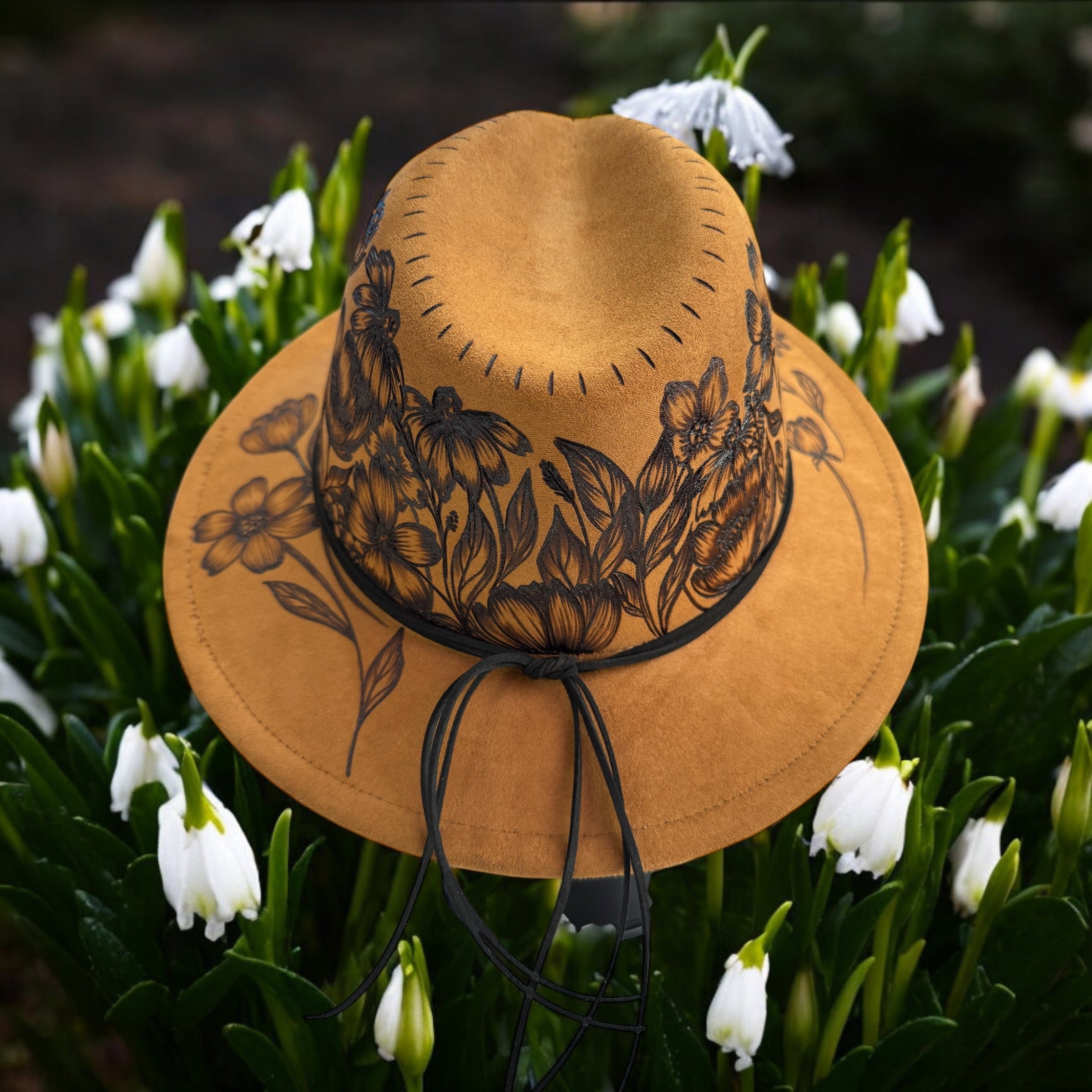Flower Garden Burned Fedora