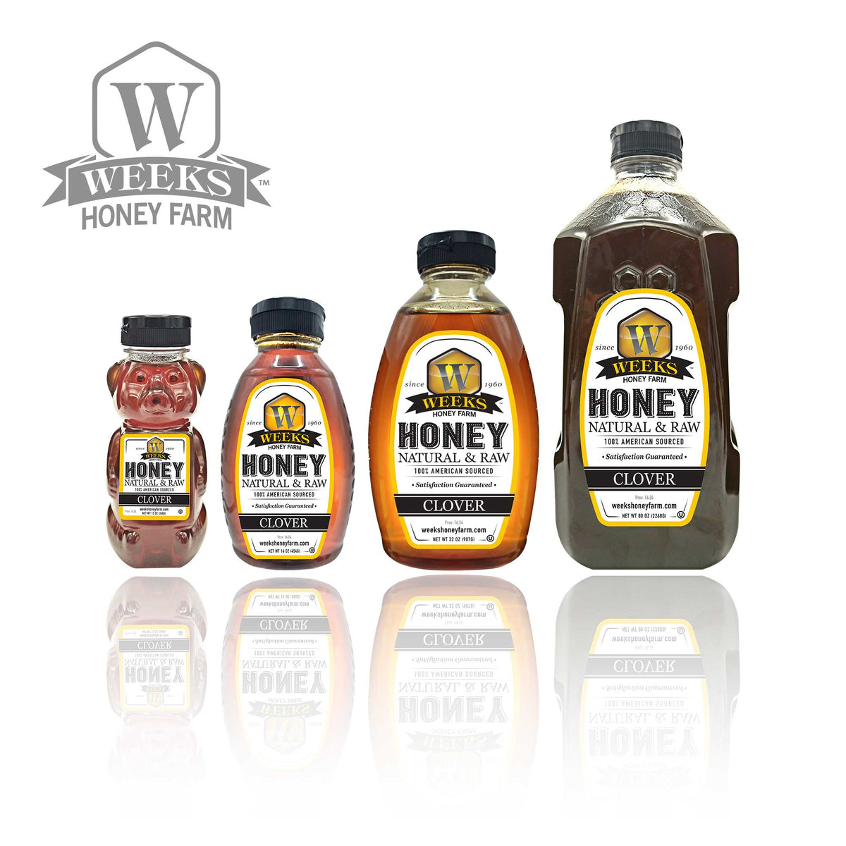 All-Natural Pure Raw Clover Honey - Sweet, Light, & Nutrient-Rich, No | Weeks Honey Farm