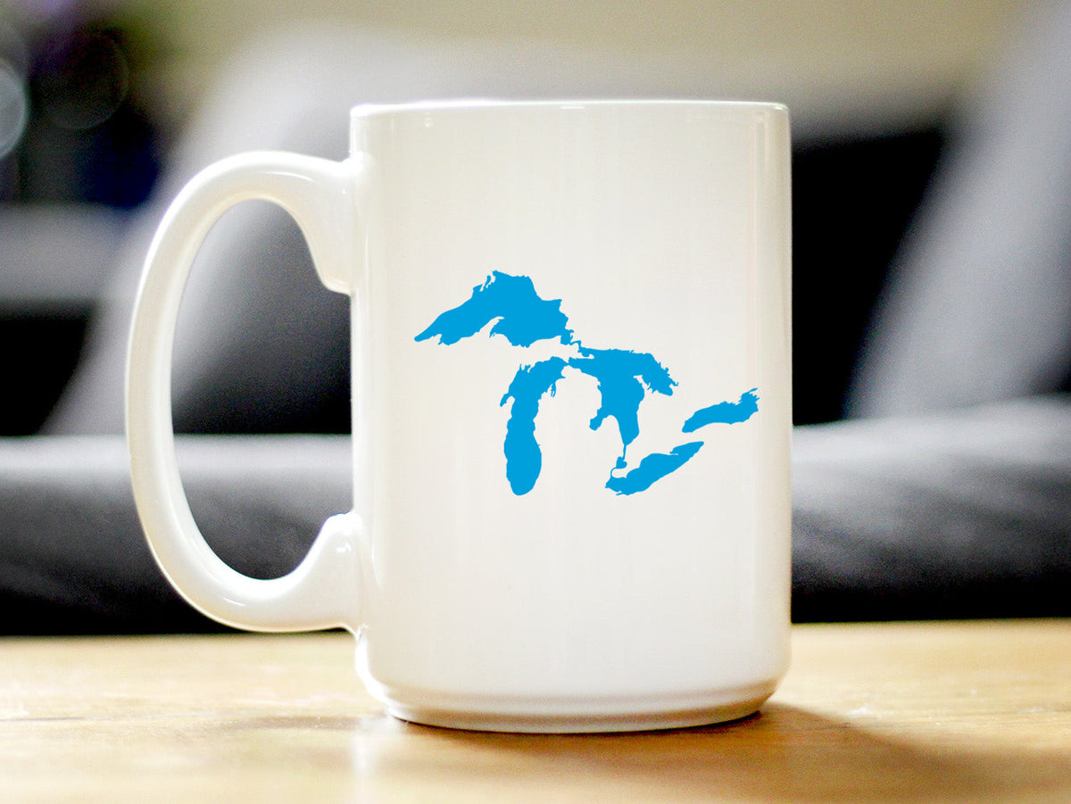 Great Lakes Map Ceramic Coffee Mug – 11 oz or 15 oz