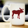Buffalo Plaid Moose Mug