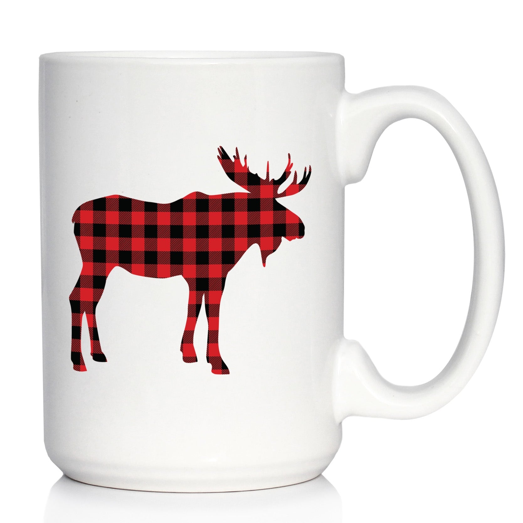 Buffalo Plaid Moose Mug