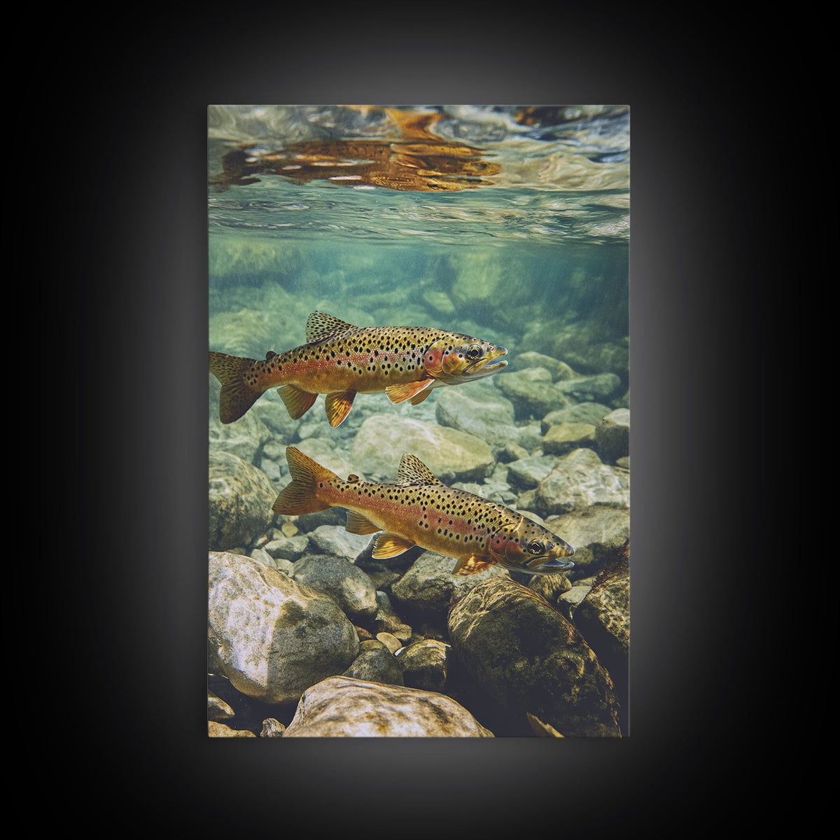 Trout Framed Canvas Art
