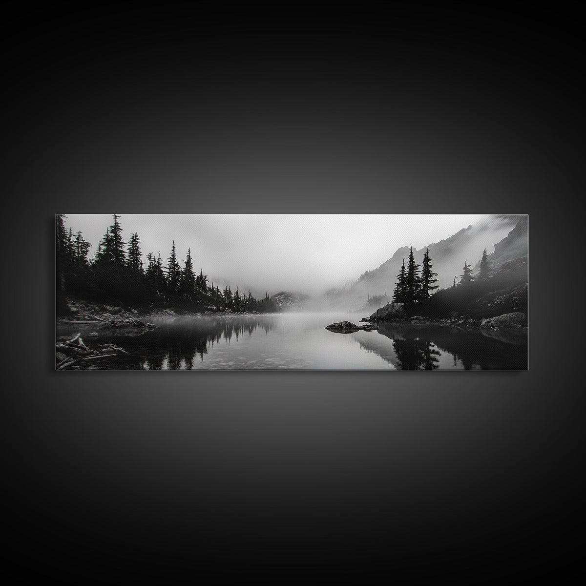 Foggy Pines Mountain Canvas