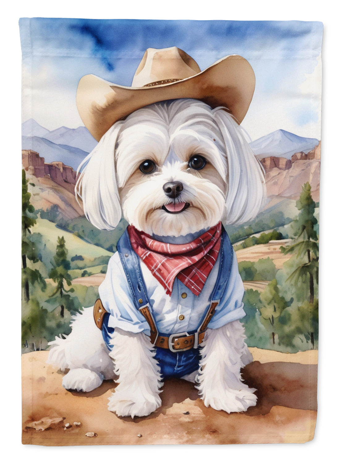 Maltese Cowboy Garden Flag