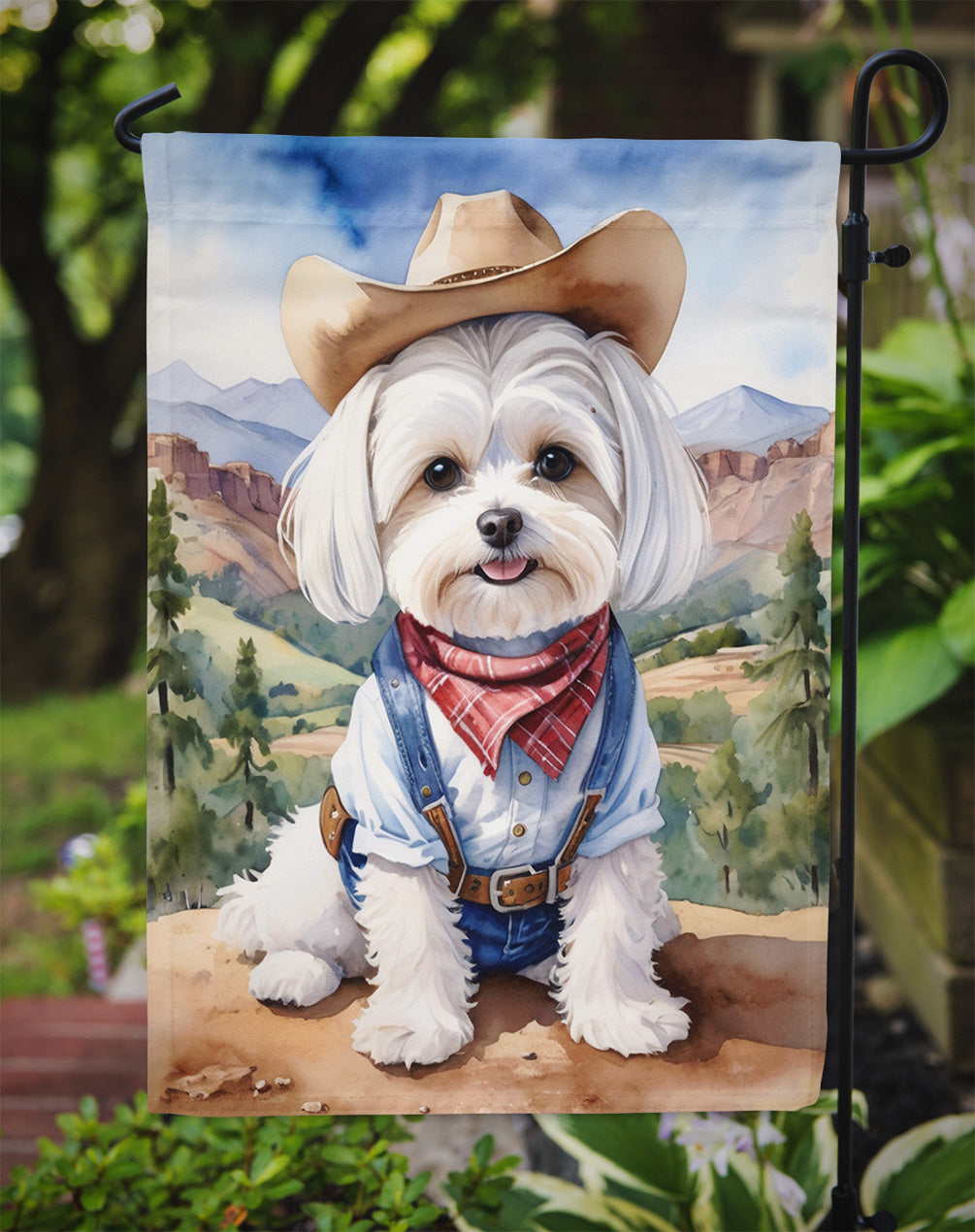 Maltese Cowboy Garden Flag