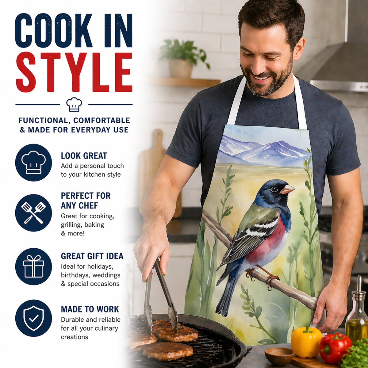 Colorado Lark Bunting Apron