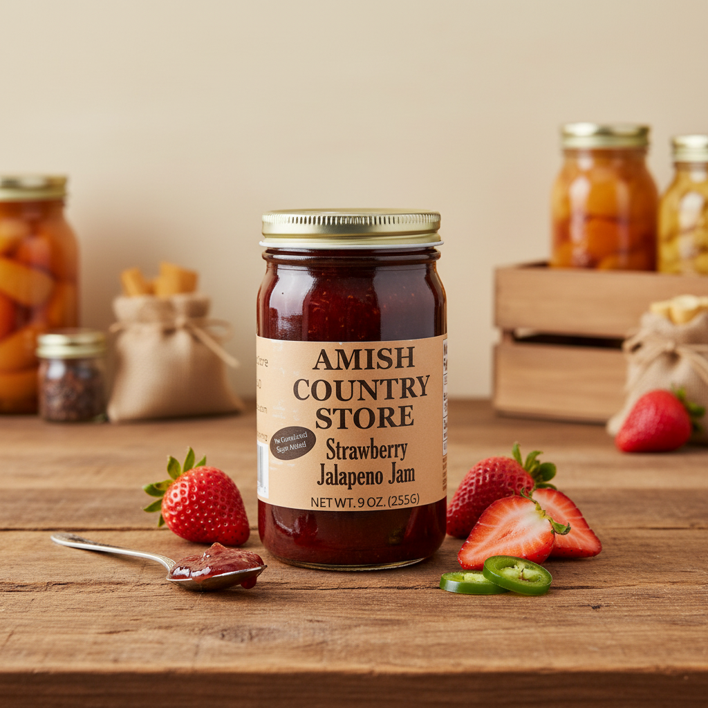 Strawberry Jalapeño Jam | No Sugar Added, Sweet & Spicy 9 oz