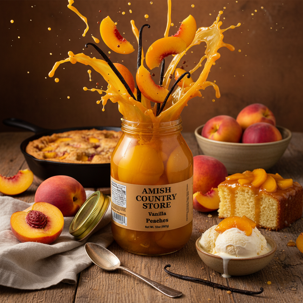 Vanilla Bean Peaches in Syrup | 32 oz