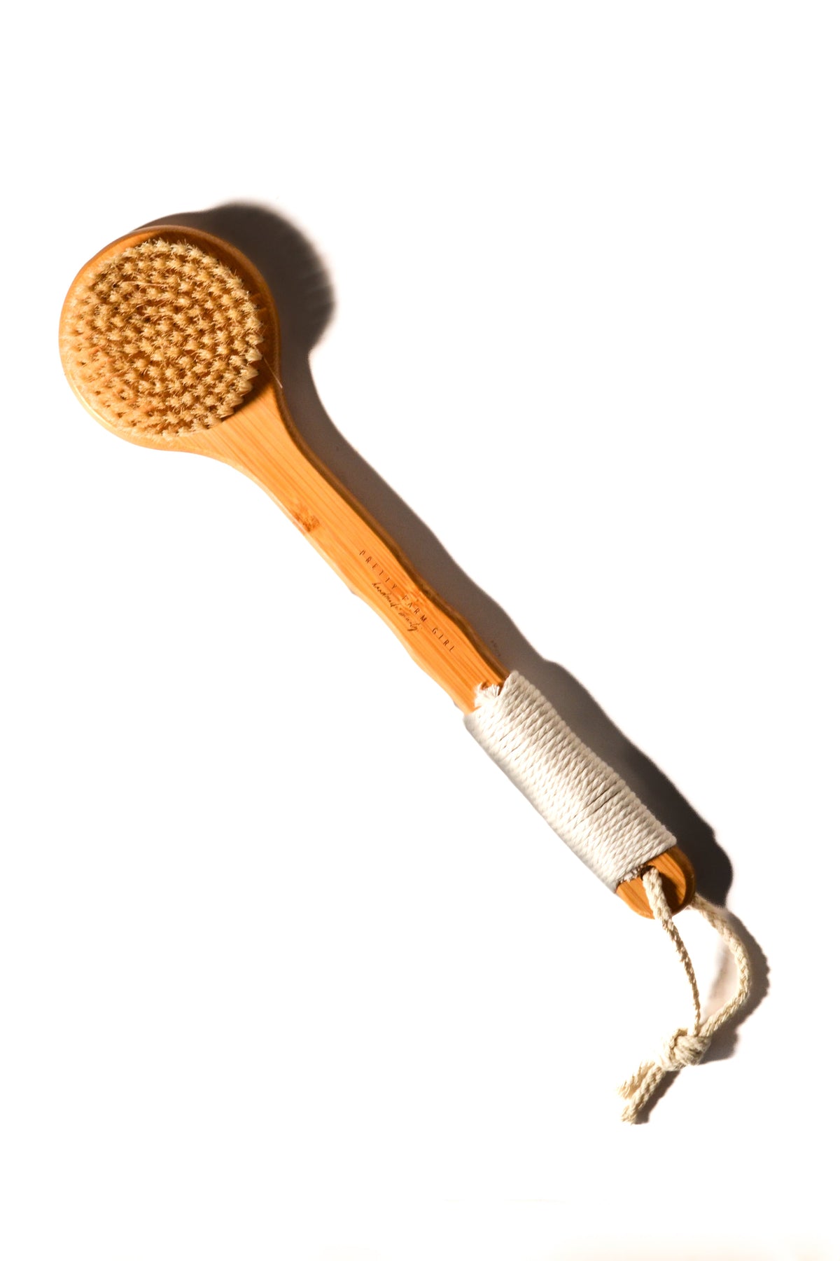 Bamboo Dry Body Brush with Natural Sisal Bristles – 13 in