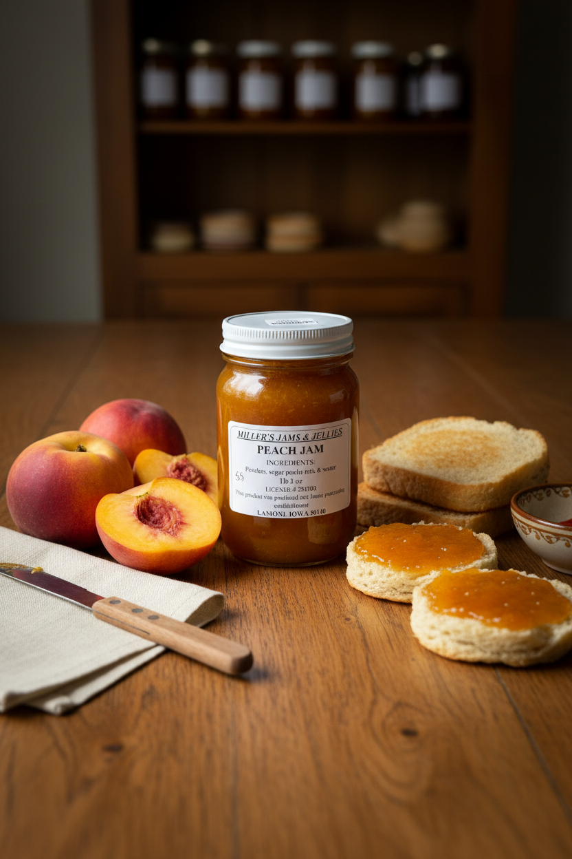 Miller’s Amish-Made Peach Jam | 9.4 or 18 oz