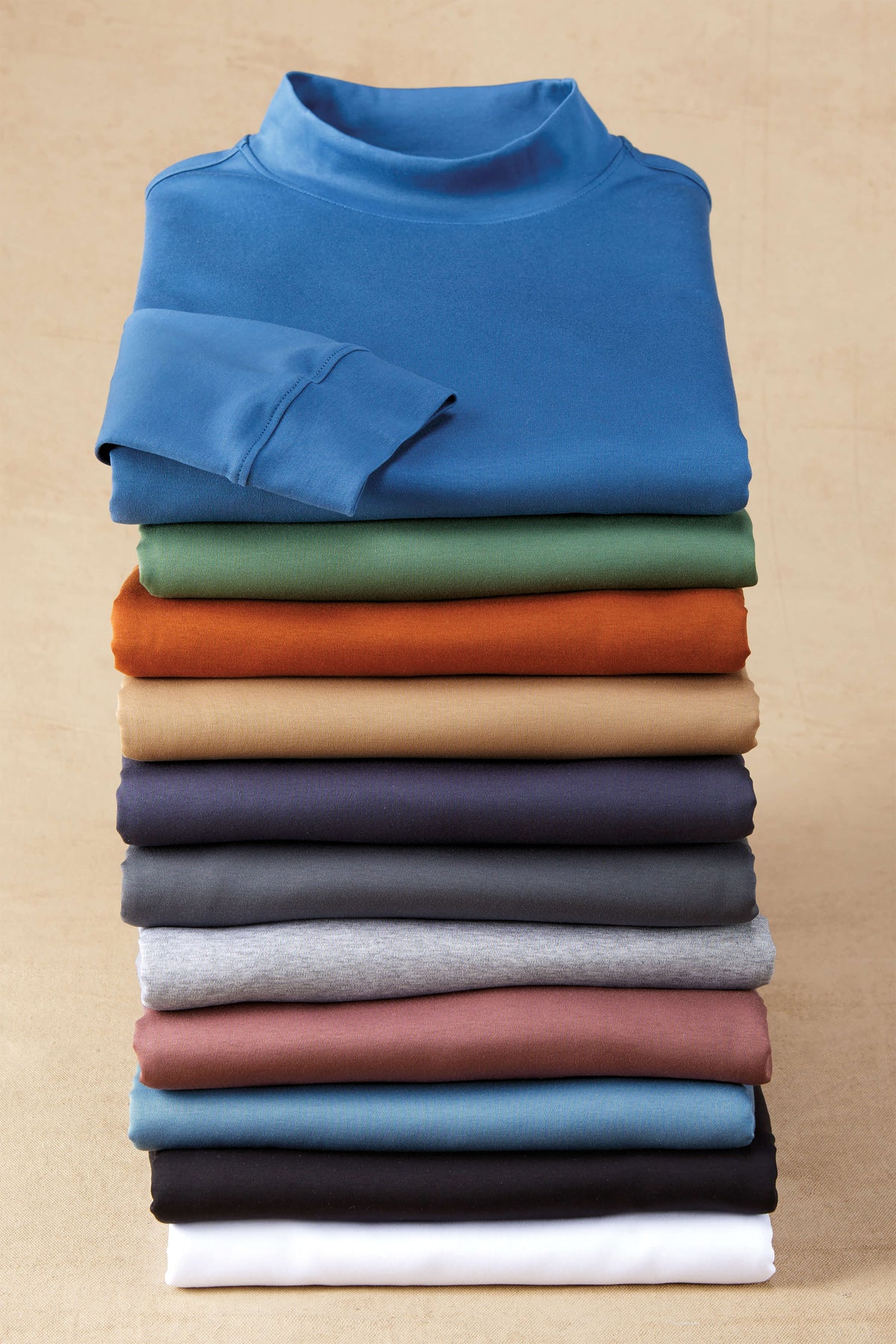 Patrick James Long Sleeve Solid Mock Knit