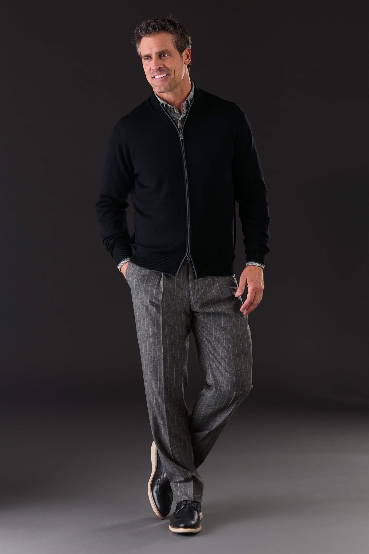 Reserve Pleated Flannel Stripe Pant