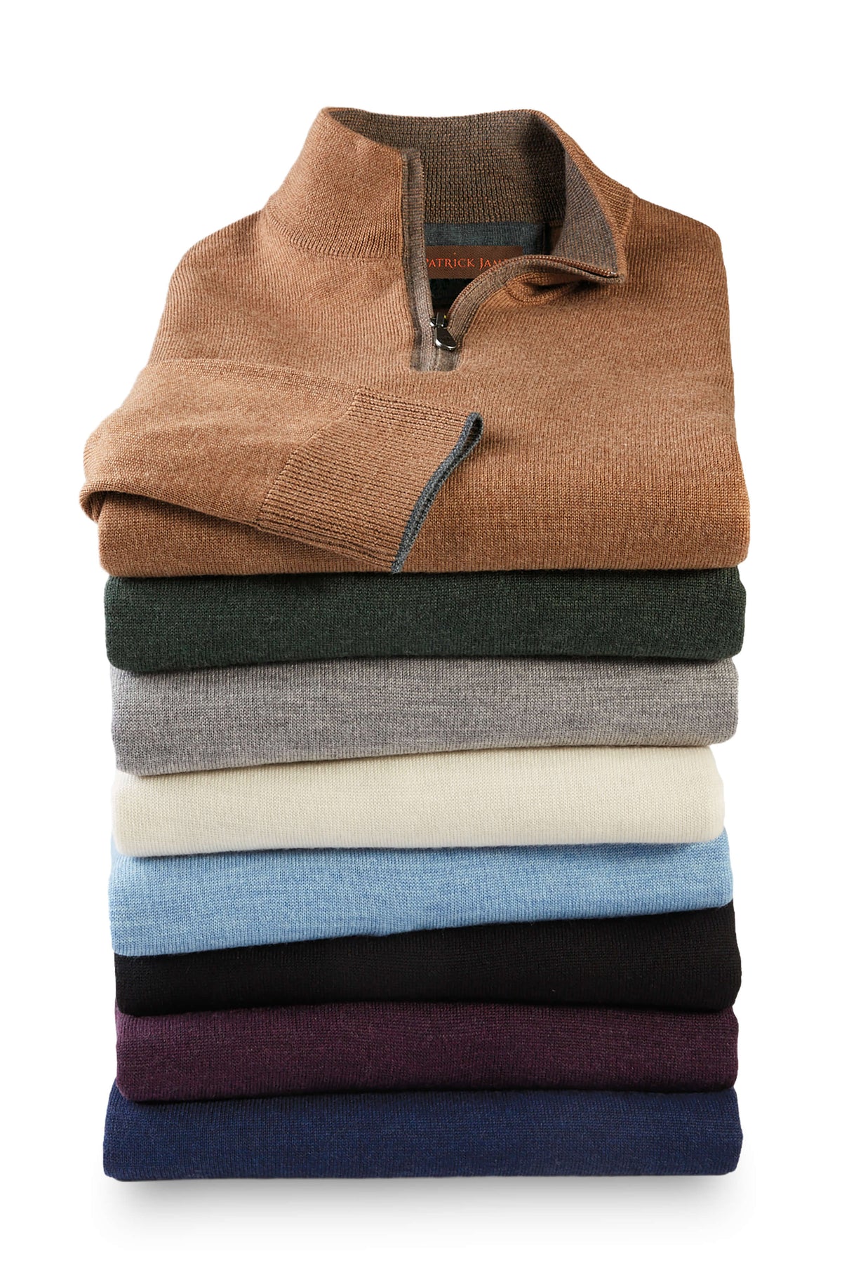Patrick James Long Sleeve Solid Merino Mock 1/4 Zip