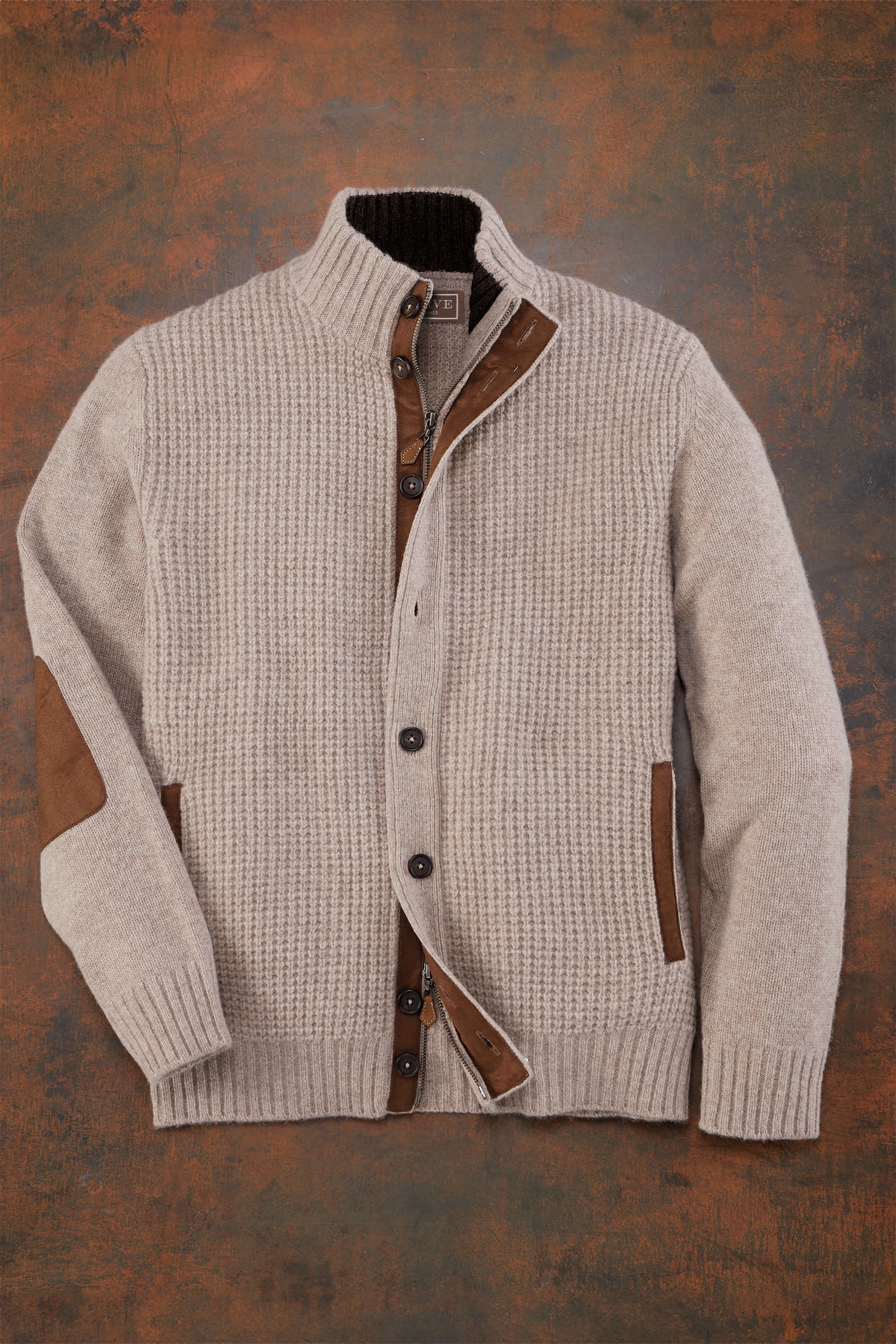 Reserve Duchally Men's Lambswool Waffle-Knit Sweater | Patrick James