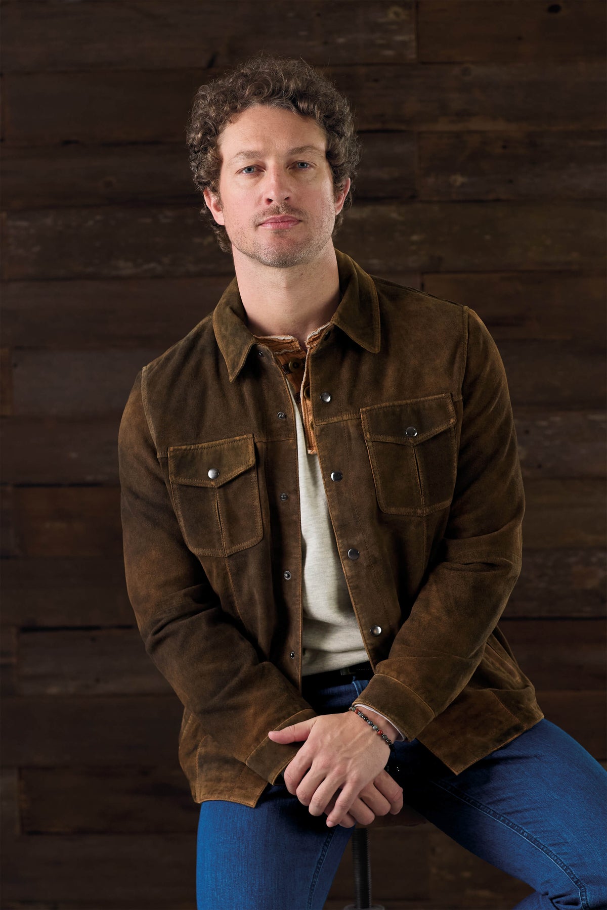 Patrick James Suede 2 Snap Flap Pockets Shirt Jacket