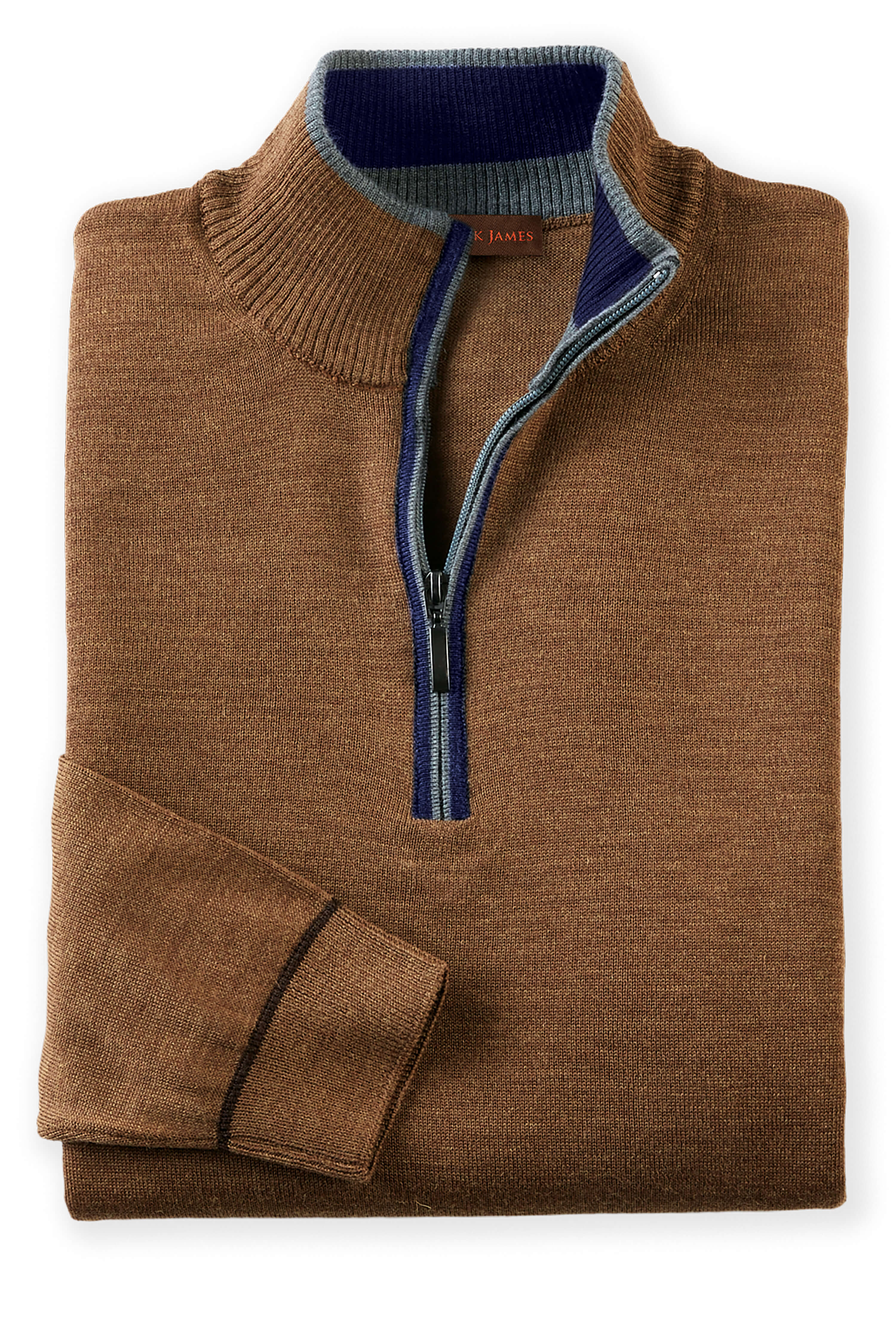 Men's Piping Trim Quarter-Zip Sweater