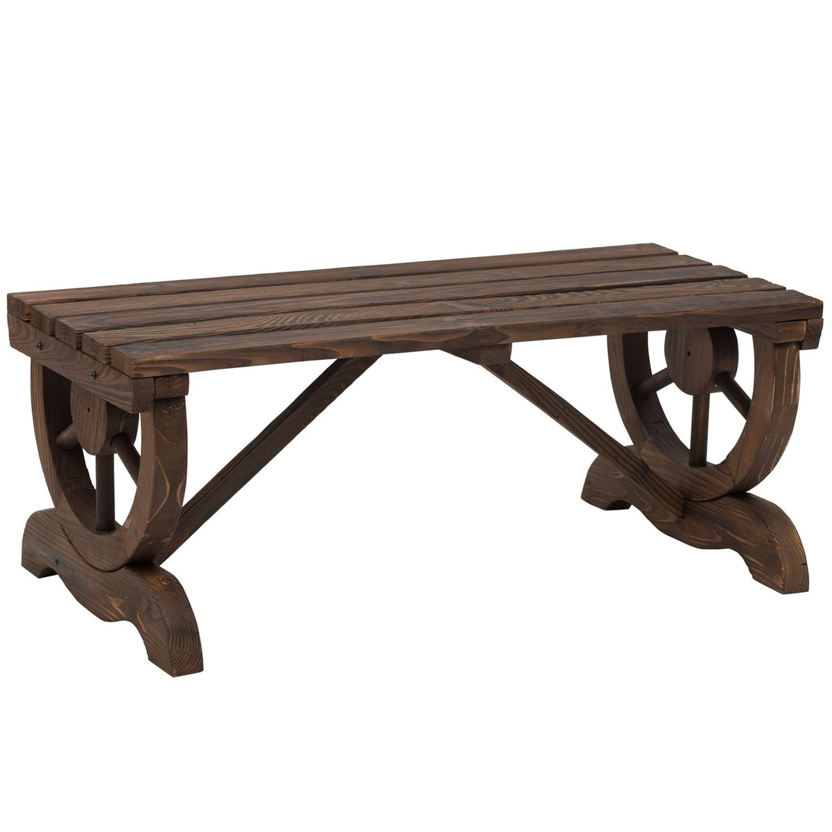 Rustic Fir Wood Garden Bench