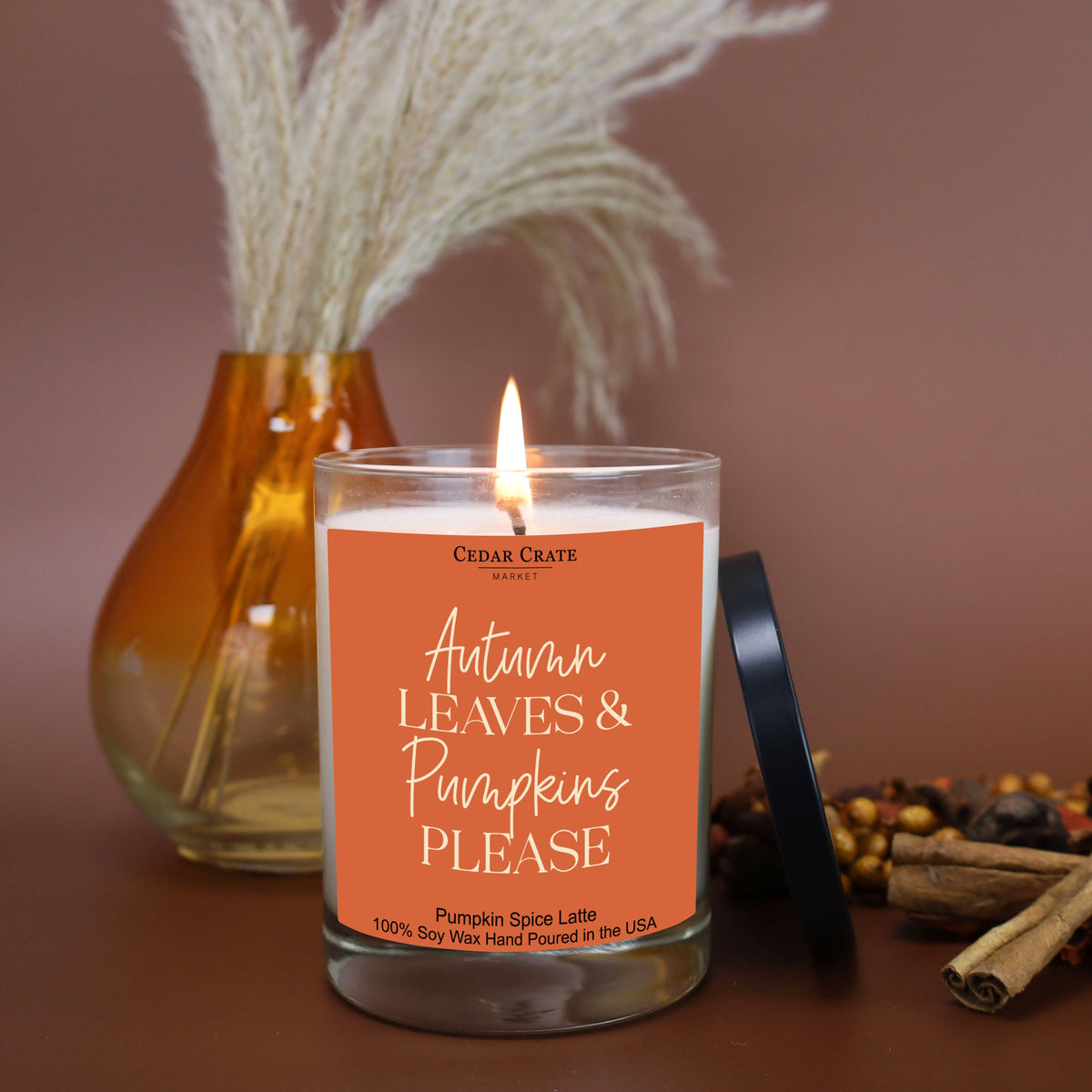 Autumn Leaves & Pumpkins Please Candle