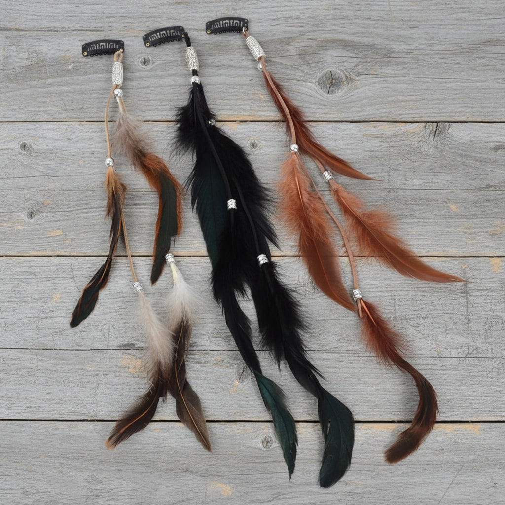 Western Feather Fringe Barrettes