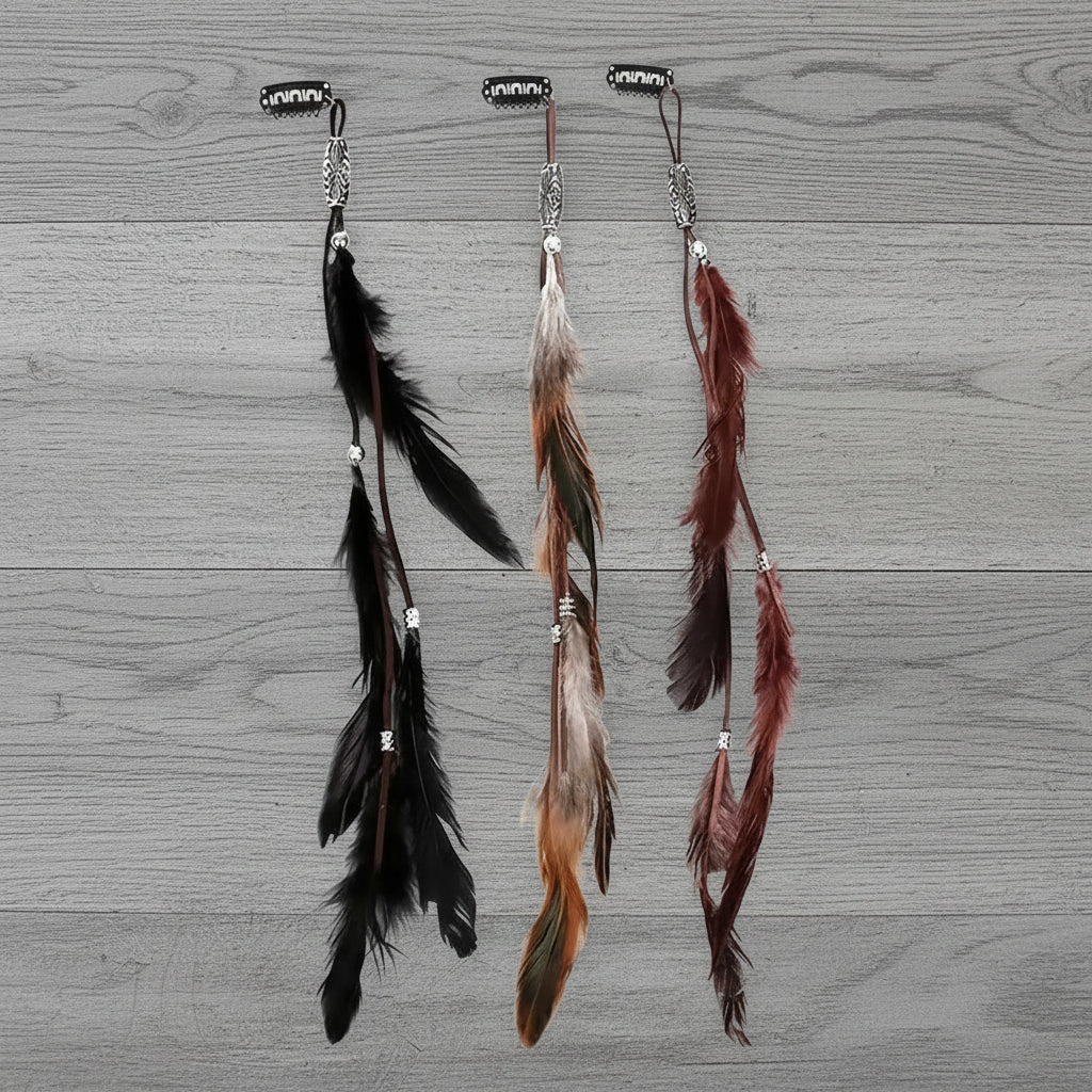Western Feather Fringe Barrettes