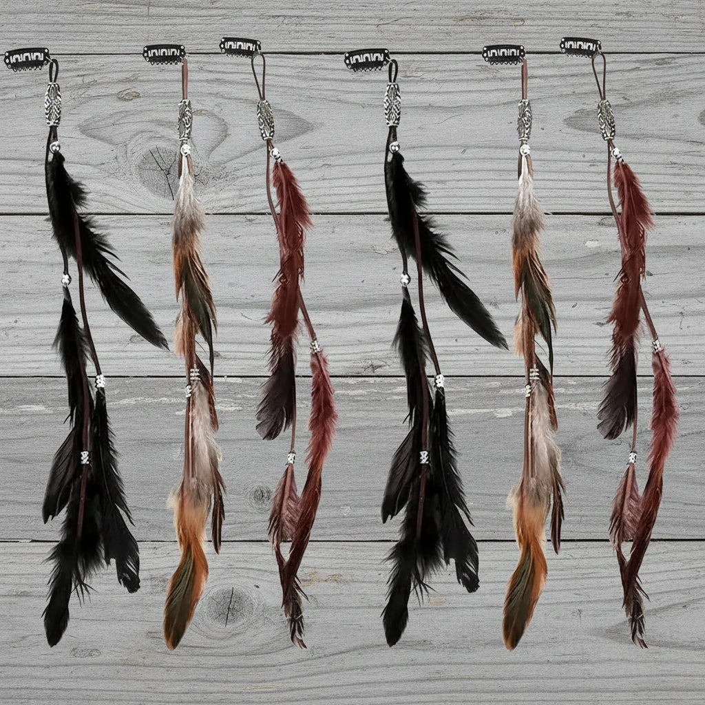 Western Feather Fringe Barrettes