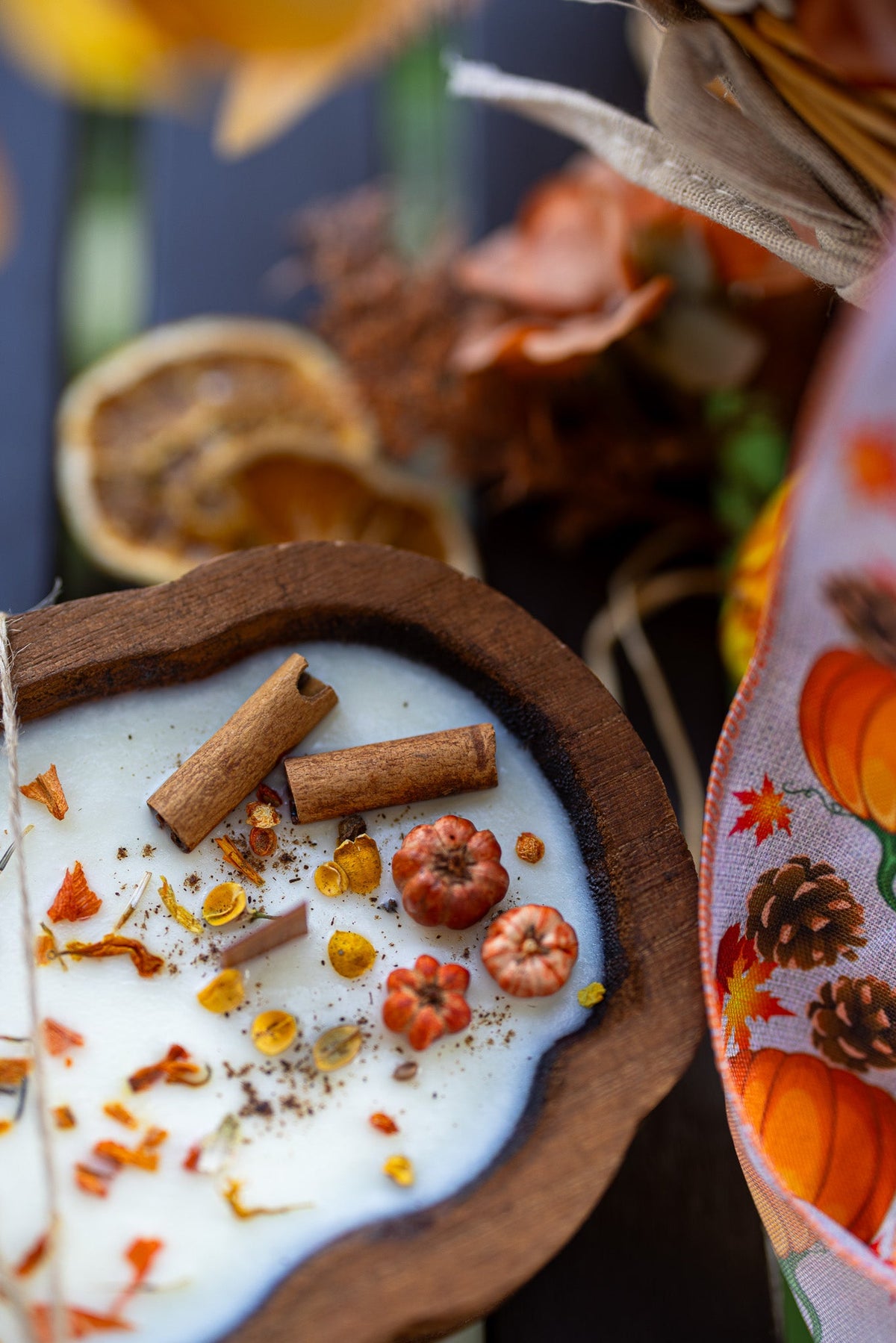 Pumpkin Patch Dough Bowl Candle