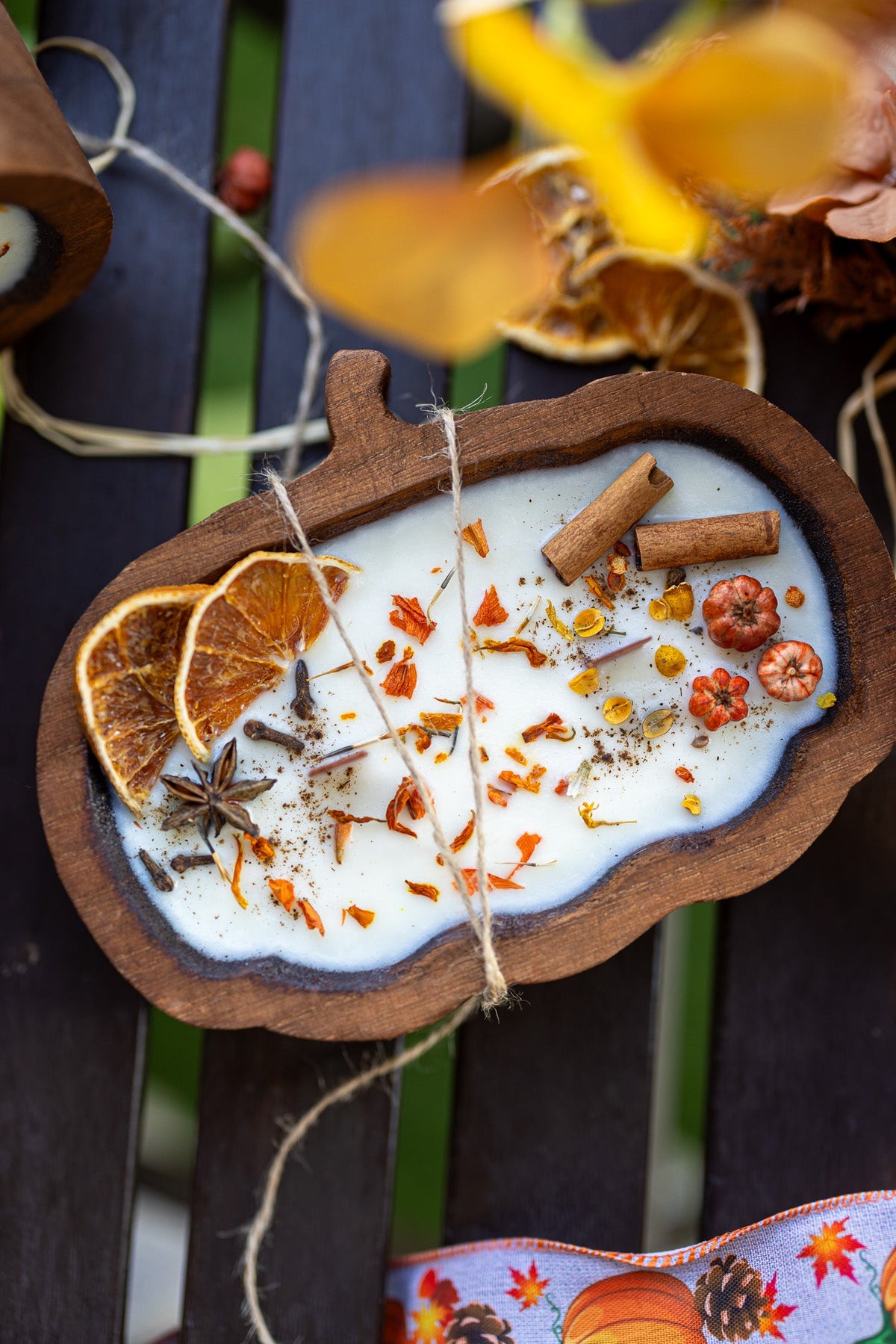 Pumpkin Patch Dough Bowl Candle