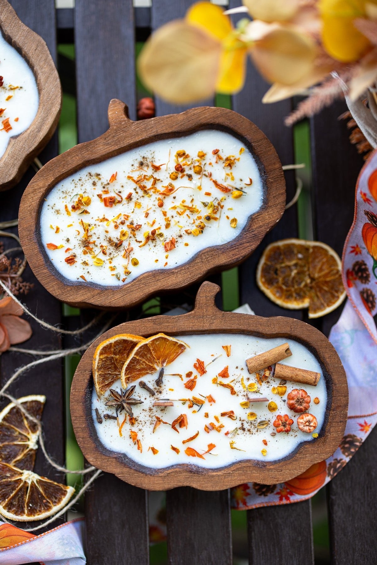 Pumpkin Patch Dough Bowl Candle