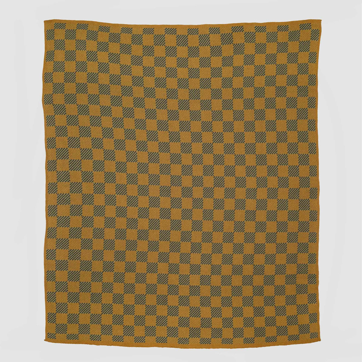 Gingham Plaid - Cotton Sustainable Knit Geometric Throw Blanket