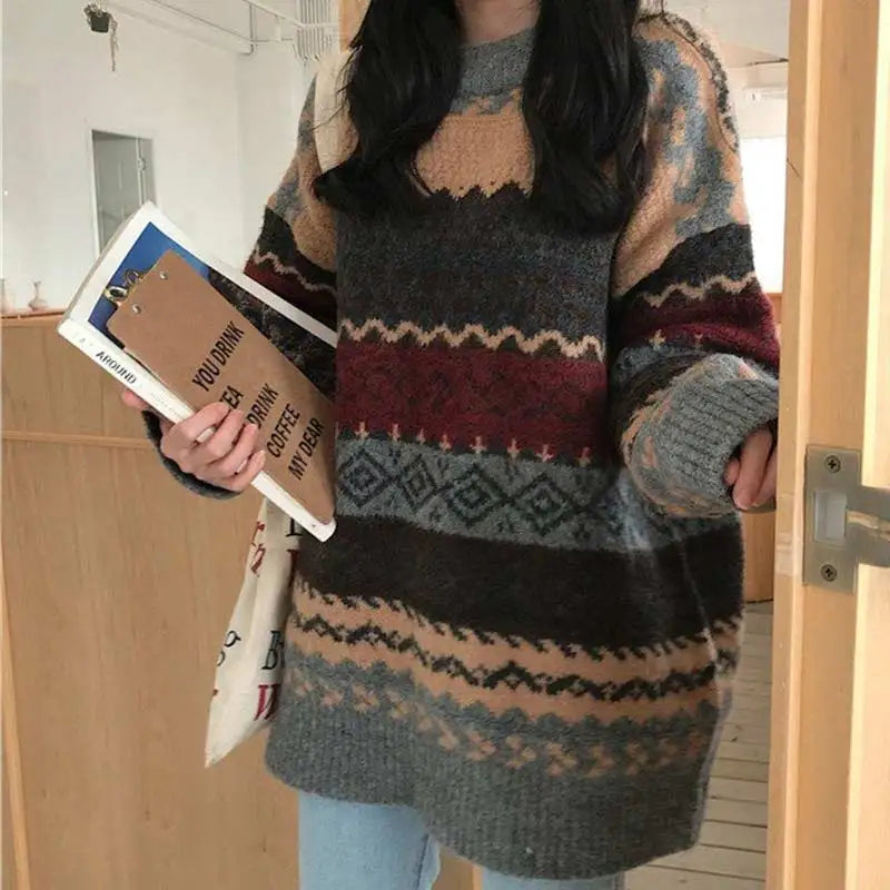 Vintage Striped Knit Sweater
