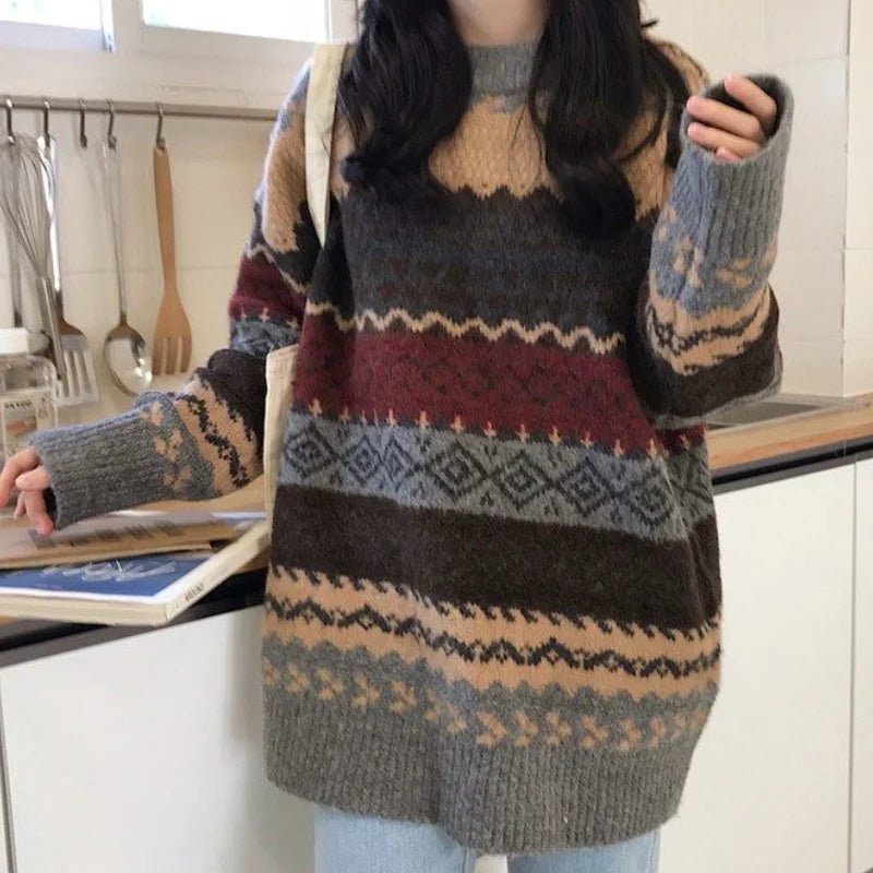 Vintage Striped Knit Sweater