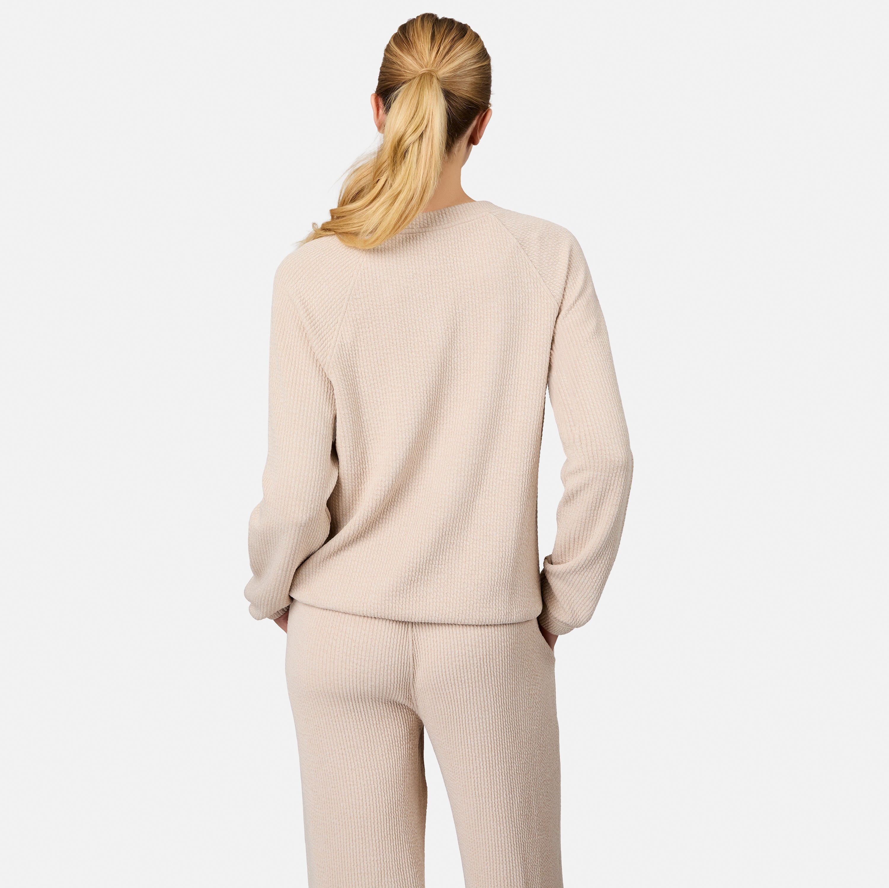Women's Ripple Knit Long Sleeve Pullover Top
