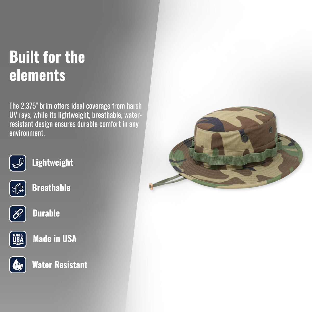 Military Boonie Sun Hat | Cotton Nylon Blend | McGuire Gear