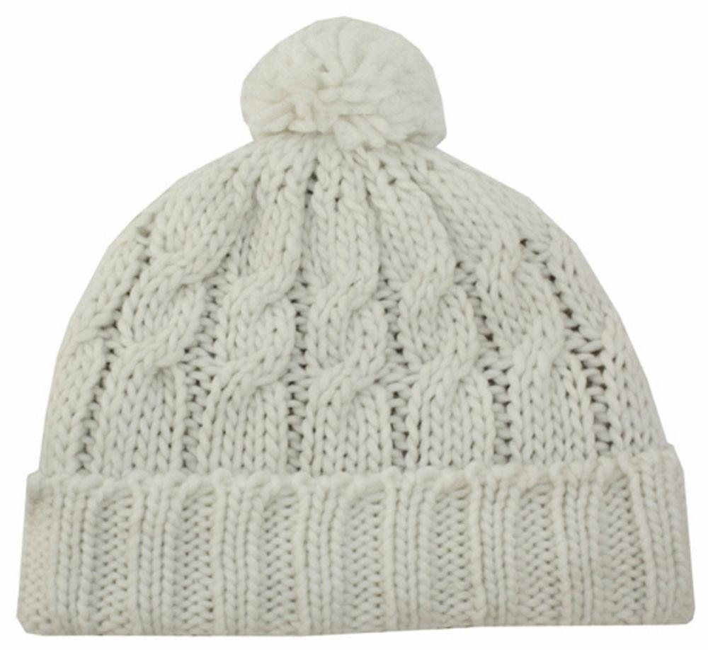 Cable Knit Pom Pom Beanie