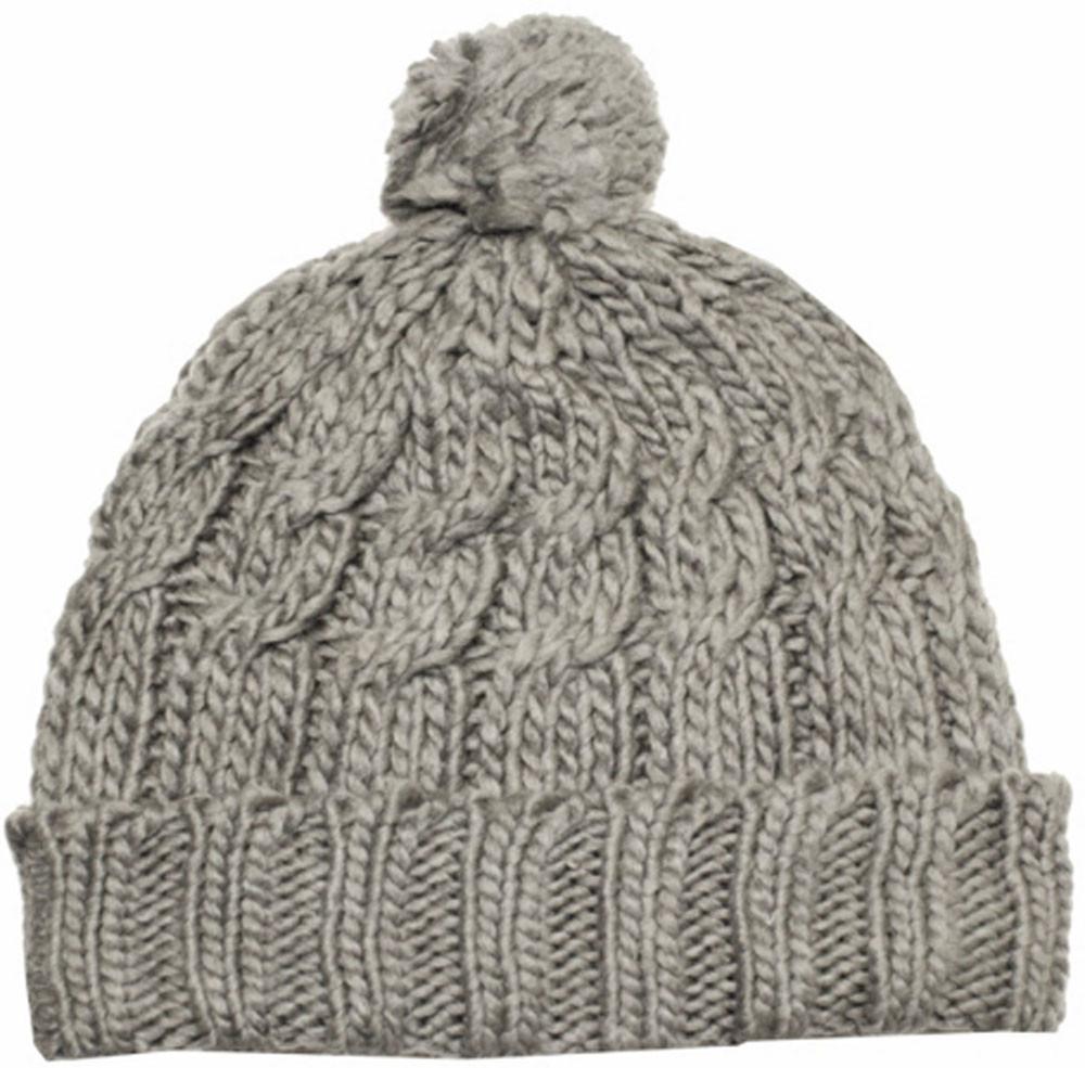 Cable Knit Pom Pom Beanie