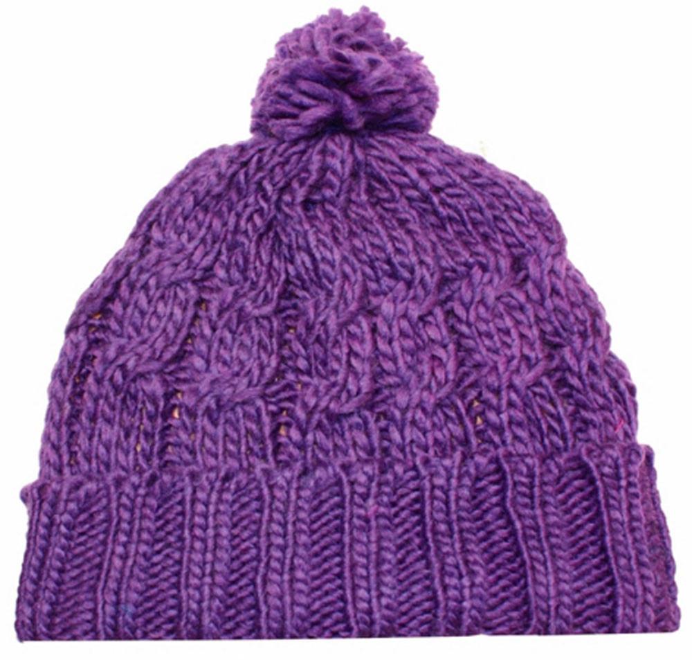 Cable Knit Pom Pom Beanie