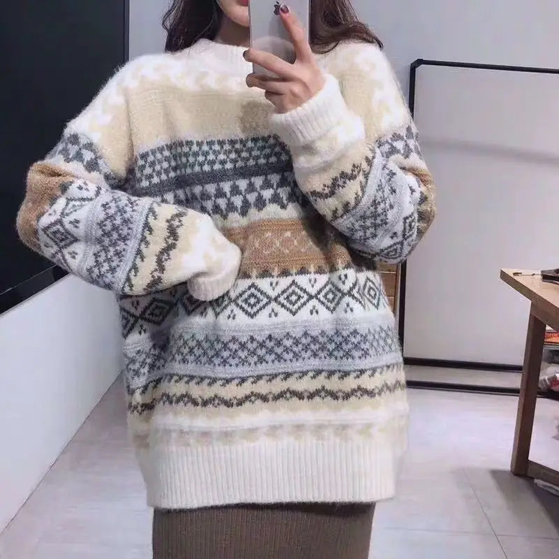 Vintage Striped Knit Sweater