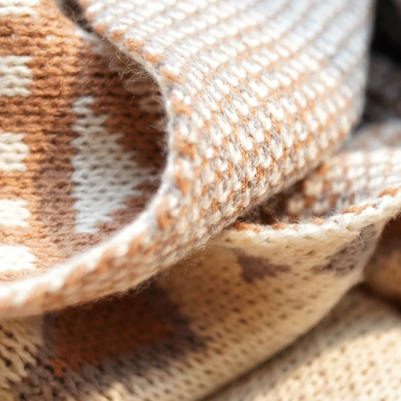 Canyon Dusk Geometric Knit Throw Blanket