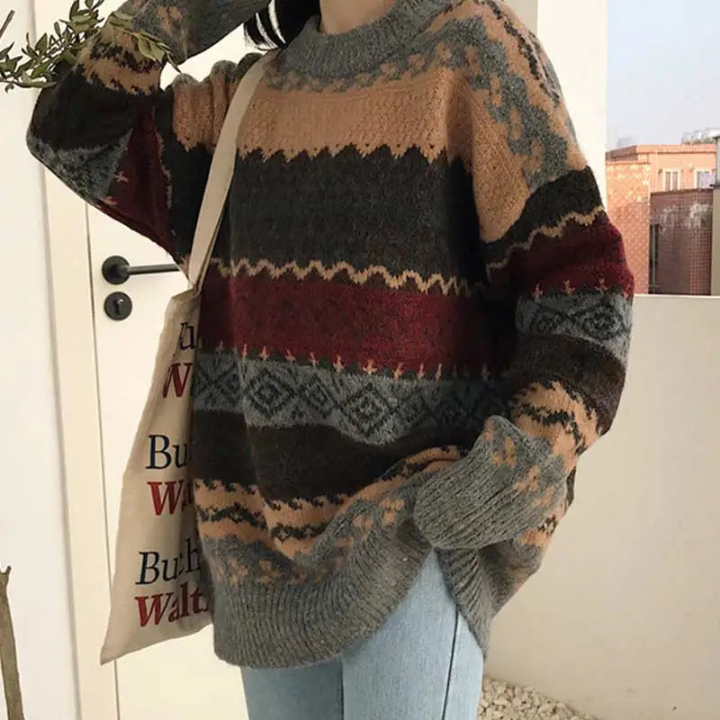Vintage Striped Knit Sweater