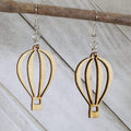 Hot Air Balloon Hand-Painted Wooden Dangle Earrings