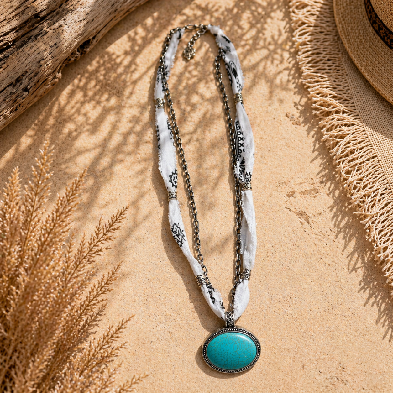 Turquoise Bandana Necklace