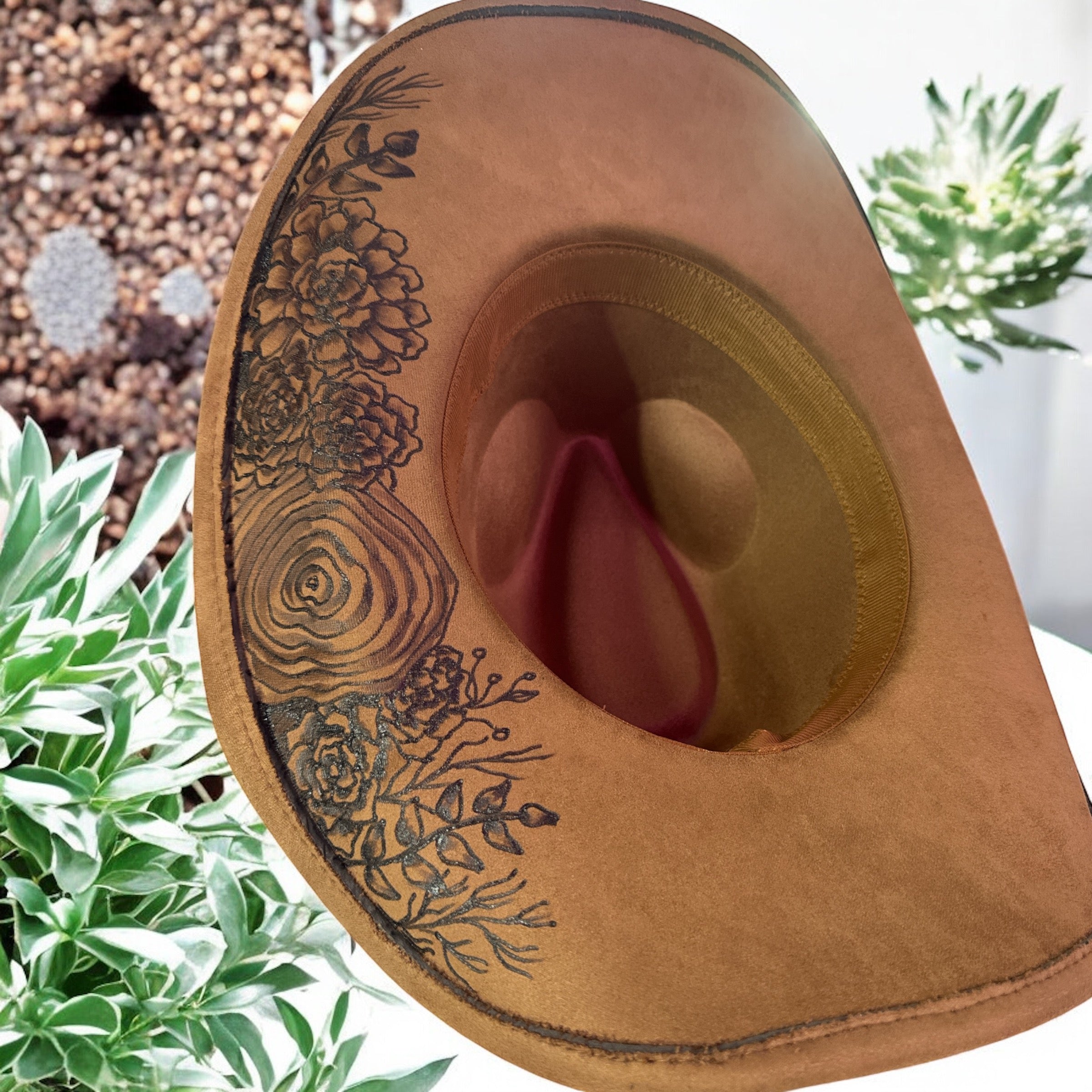 Jade Burned Cowboy Swoop Hat