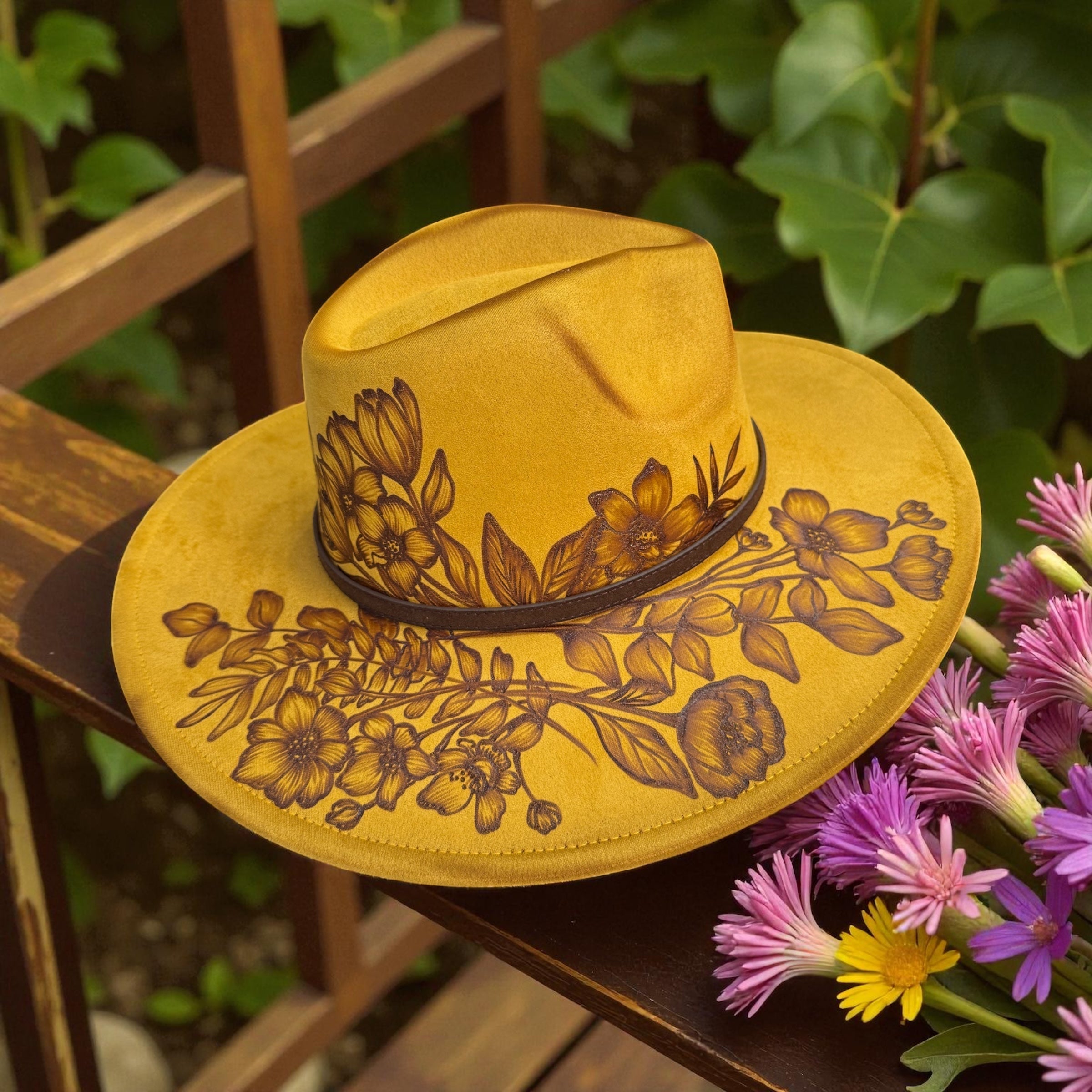Honestly Wild - Burned Wide Brim Fedora